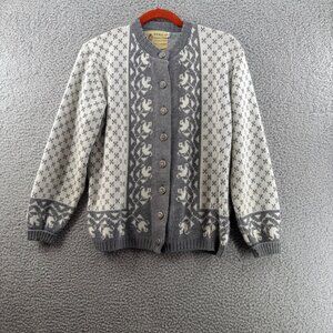Bemidji Woolen Mills Norway Pattern Cardigan Sweater  Size M/L